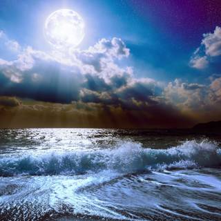 Ocean night 4k wallpaper