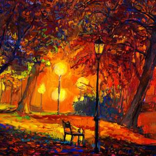 Autumn scenery art wallpaper