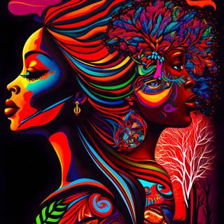 Afro art wallpaper