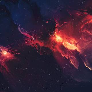 Red galaxy 4k wallpaper