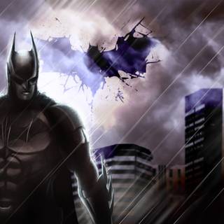 Batman rain desktop wallpaper