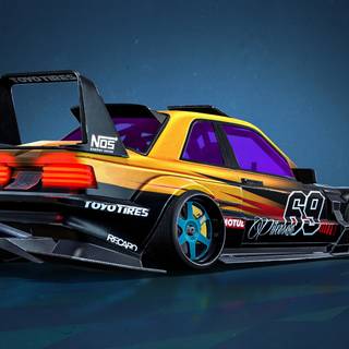 Cartoon car 4k wallpaper