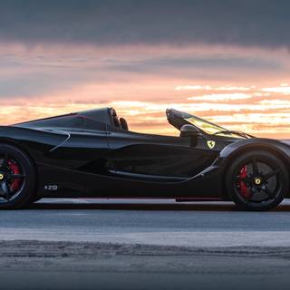 Black Ferrari 4k wallpaper