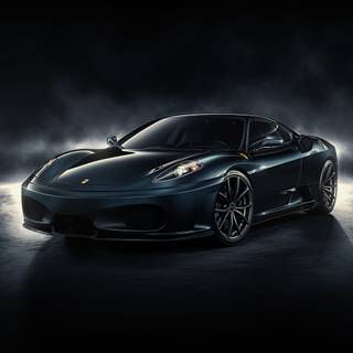 Black Ferrari 4k wallpaper