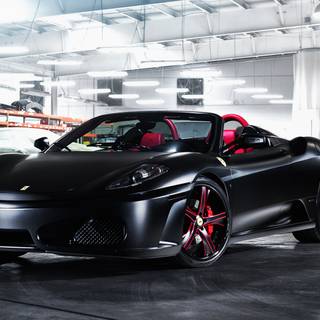 Black Ferrari 4k wallpaper