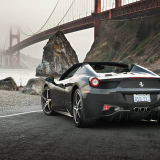Black Ferrari 4k wallpaper