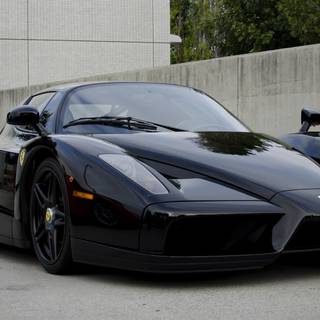 Black Ferrari 4k wallpaper