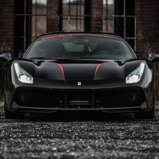 Black Ferrari 4k wallpaper