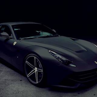 Black Ferrari 4k wallpaper