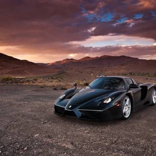 Black Ferrari 4k wallpaper