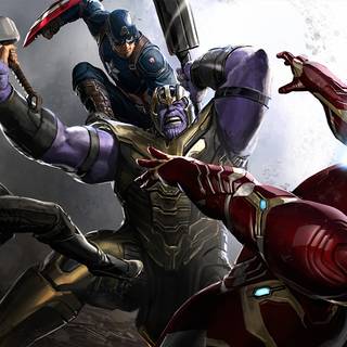 Thor and Thanos 4k wallpaper