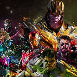 Thor and Thanos 4k wallpaper