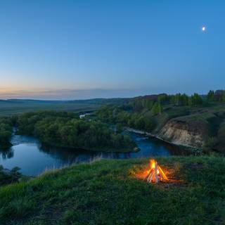 4k campfire wallpaper