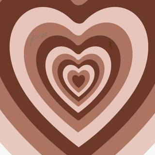 Brown and white preppy heart wallpaper