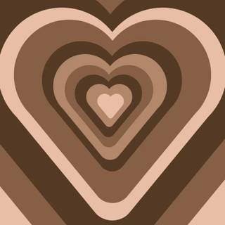 Brown and white preppy heart wallpaper