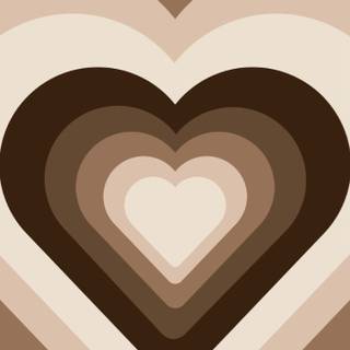 Brown and white preppy heart wallpaper