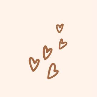 Brown and white preppy heart wallpaper