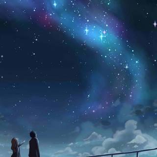 Blue anime aesthetic desktop wallpaper