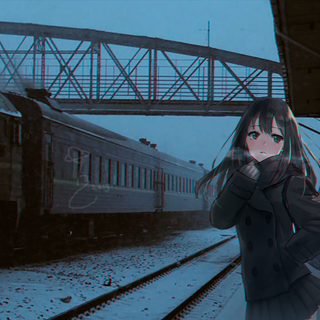 Anime train station HD wallpaper