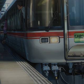 Anime train station HD wallpaper