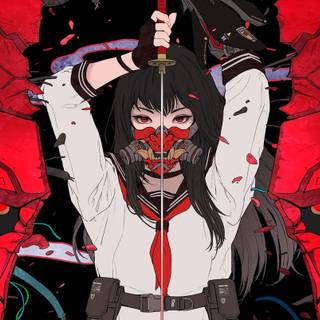 Red anime HD wallpaper