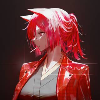 Anime girl 4k red wallpaper