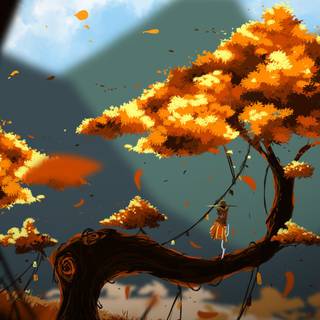 Fantasy autumn fall wallpaper