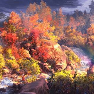 Fantasy autumn fall wallpaper