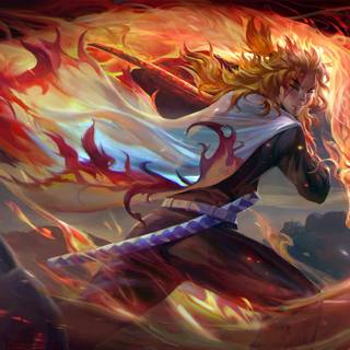 Rengoku laptop wallpaper