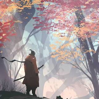 Samurai artwork iPhone wallpaper