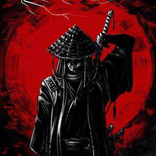 Samurai artwork iPhone wallpaper