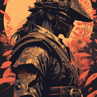 Samurai artwork iPhone wallpaper