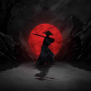 Samurai artwork iPhone wallpaper