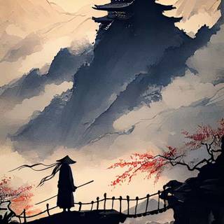 Samurai artwork iPhone wallpaper