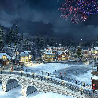 Desktop Christmas village wallpaper