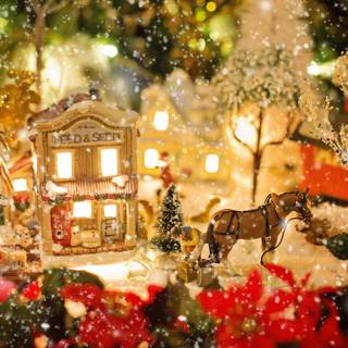 Desktop Christmas village wallpaper