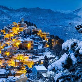 Desktop Christmas village wallpaper