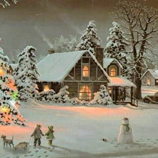 Desktop Christmas village wallpaper