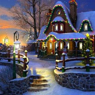 Desktop Christmas village wallpaper