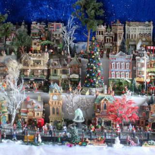 Desktop Christmas village wallpaper