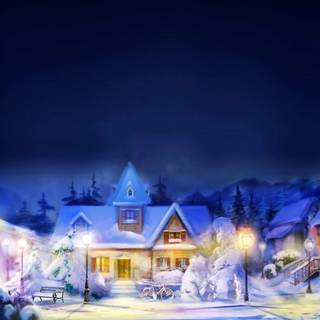 Desktop Christmas village wallpaper