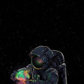 Astronaut black wallpaper