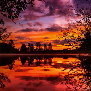 Fall sunset iPhone wallpaper