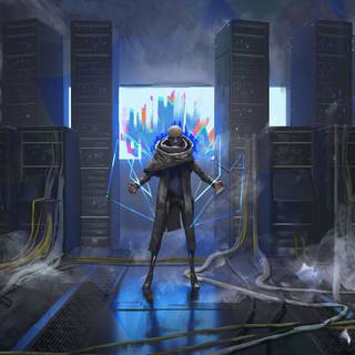 Hacker cartoon wallpaper