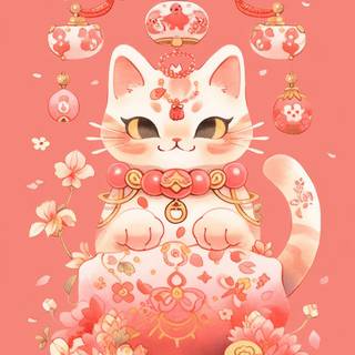 Chinese cat wallpaper
