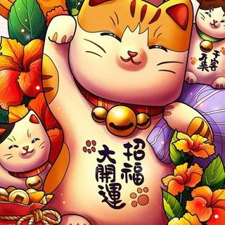 Chinese cat wallpaper