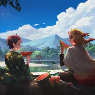 Demon Slayer scenery 4k wallpaper