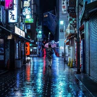 Tokyo city aesthetic street wallpaper
