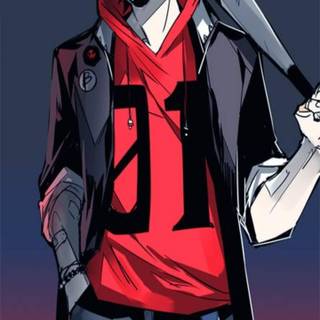 Anime boy logo wallpaper