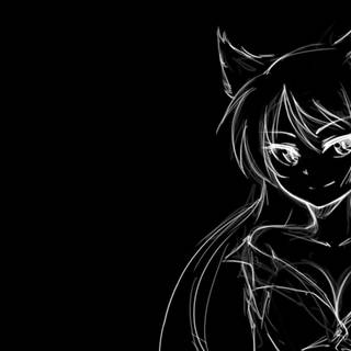 Anime black and white 4k wallpaper